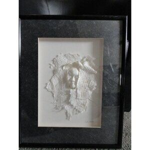 Kathy Sheldon Art Michigan Artist Mixed Media Pearl Essence 3 D Face In A Shroud